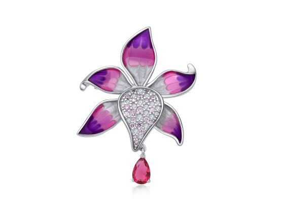 MOISS stříbrná brož KVĚTINA