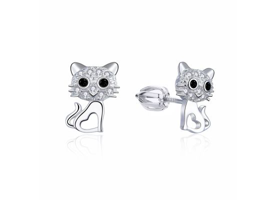 MOISS stříbrné náušnice KOČKA