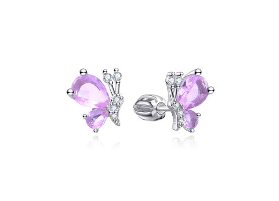 MOISS stříbrné náušnice MOTÝL