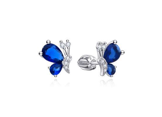 MOISS stříbrné náušnice MOTÝL