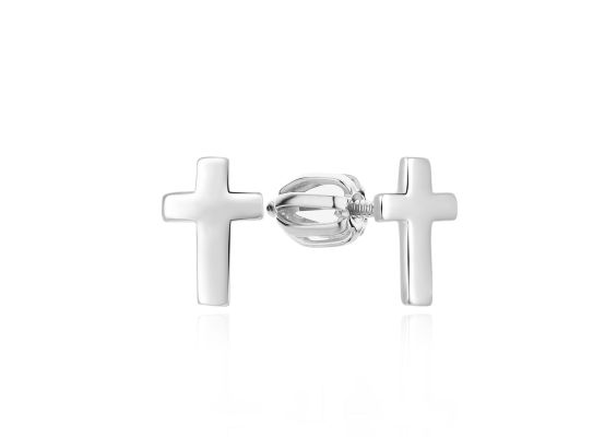 MOISS stříbrné náušnice KŘÍŽEK