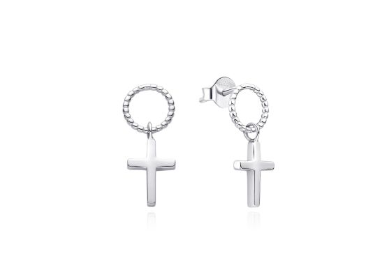 MOISS stříbrné náušnice KŘÍŽEK