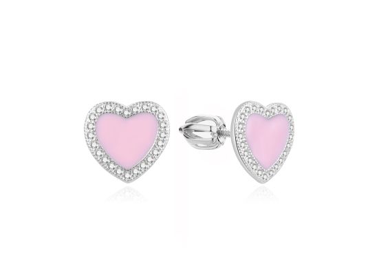 MOISS stříbrné náušnice SRDCE SMALT