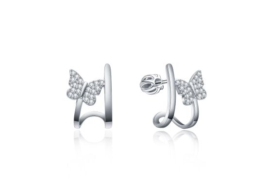 MOISS stříbrné náušnice MOTÝL