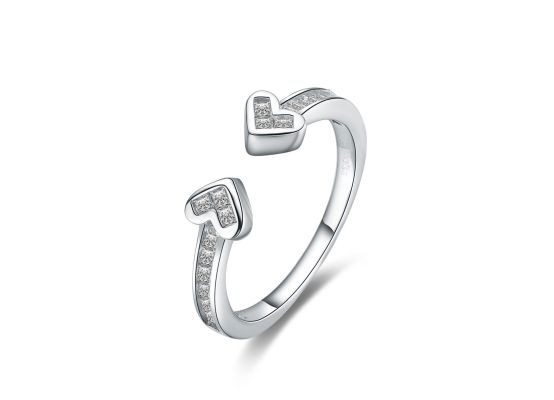 MOISS stříbrný prsten SRDCE