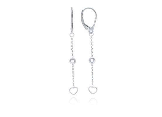 MOISS náušnice z bílého zlata SRDCE
