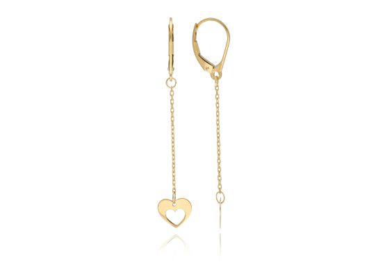 MOISS náušnice ze žlutého zlata SRDCE