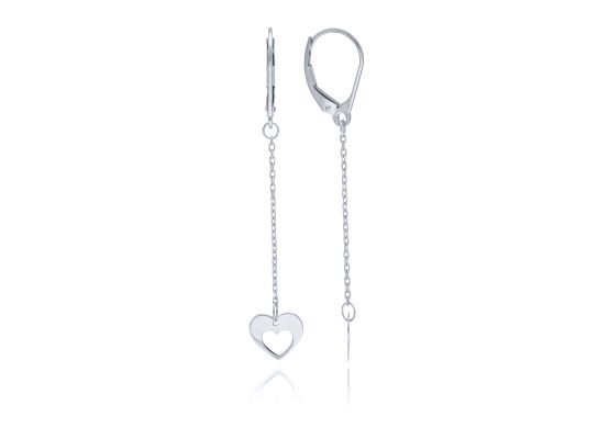 MOISS náušnice z bílého zlata SRDCE
