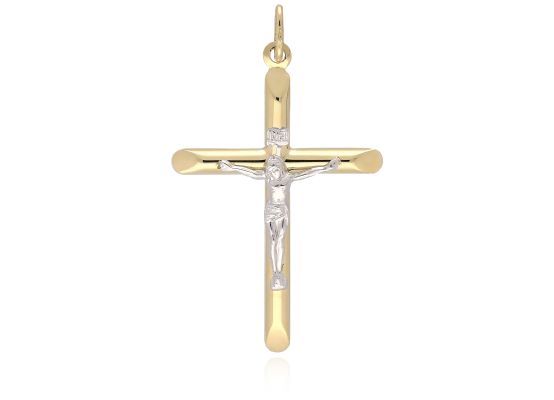 MOISS přívěsek žlutého zlata KŘÍŽEK BICOLOR
