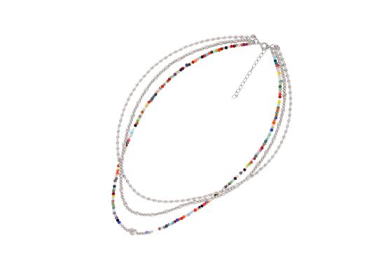 MOISS stříbrný korálkový náhrdelník