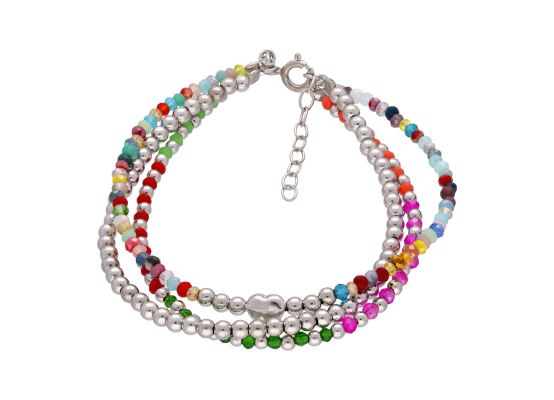 MOISS stříbrný korálkový náramek