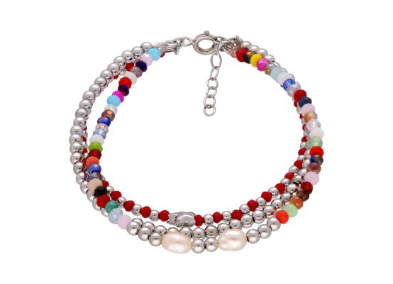 MOISS stříbrný korálkový náramek