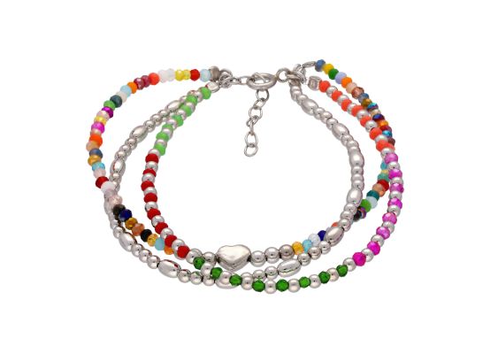 MOISS stříbrný korálkový náramek