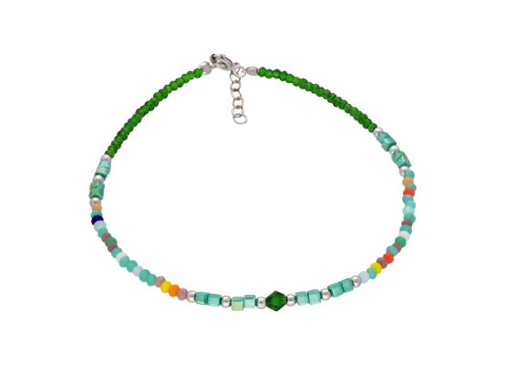 MOISS stříbrný korálkový náramek na nohu