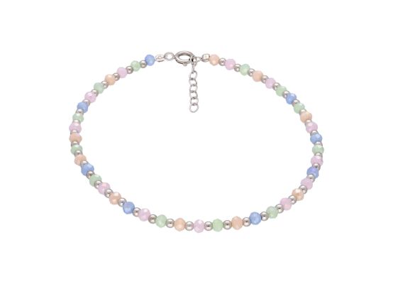 MOISS stříbrný korálkový náramek na nohu