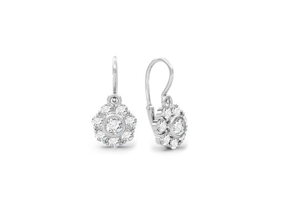 MOISS dětské náušnice z bílého zlata KVĚTINA