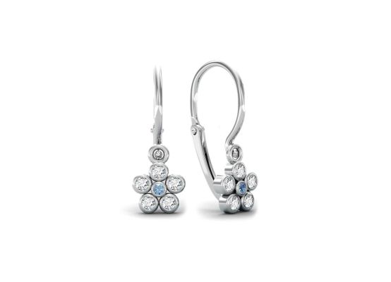 MOISS dětské náušnice z bílého zlata KVĚTINA