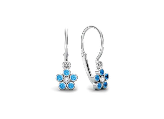 MOISS dětské náušnice z bílého zlata KVĚTINA