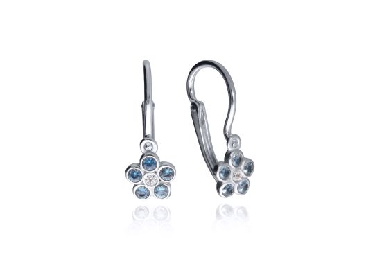 MOISS dětské náušnice z bílého zlata KVĚTINA