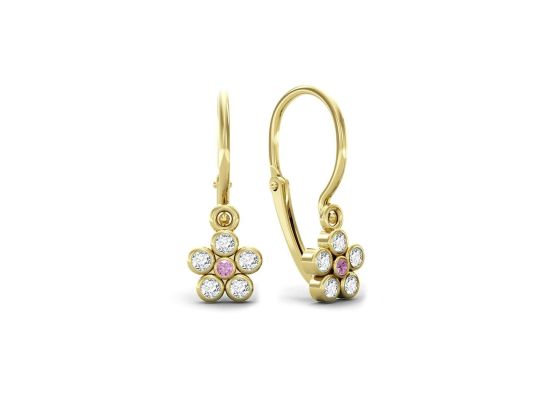 MOISS dětské náušnice ze žlutého zlata KVĚTINA