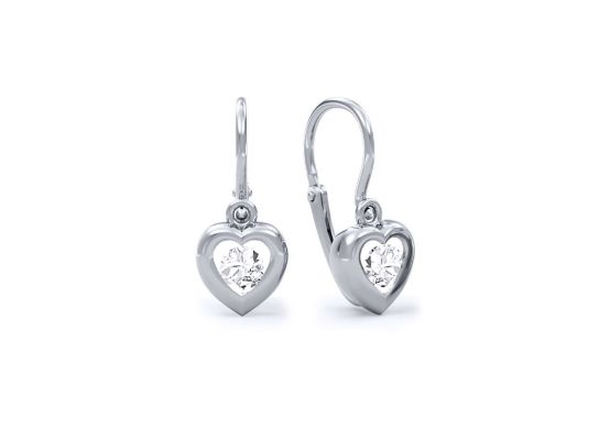 MOISS náušnice z bílého zlata SRDCE