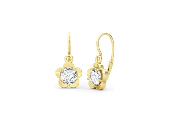 MOISS náušnice ze žlutého zlata KVĚTINA