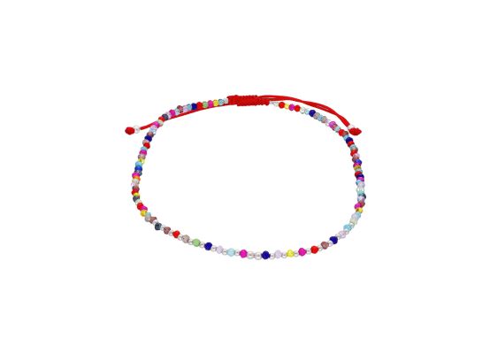 MOISS provázkový náramek na nohu s kuličkami