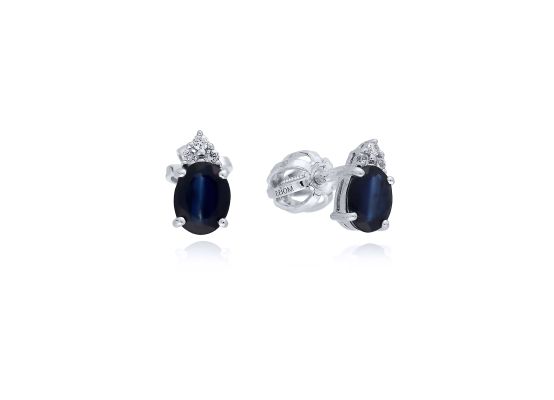 MOISS diamantové náušnice z bílého zlata SAFÍR