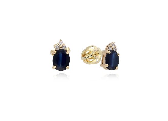 MOISS náušnice ze žlutého zlata SAFÍR