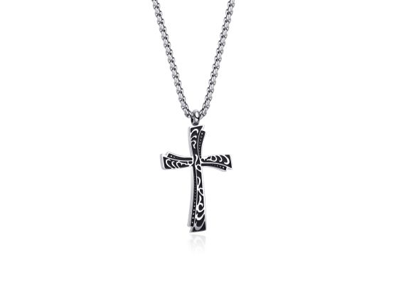 DIVERSE náhrdelník z oceli KŘÍŽEK