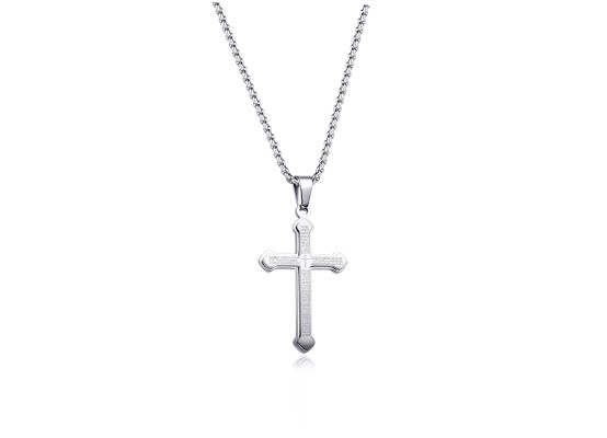 DIVERSE náhrdelník z oceli KŘÍŽEK