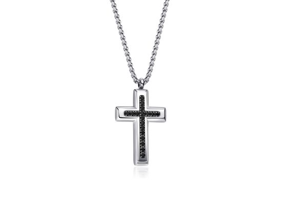 DIVERSE náhrdelník z oceli KŘÍŽEK