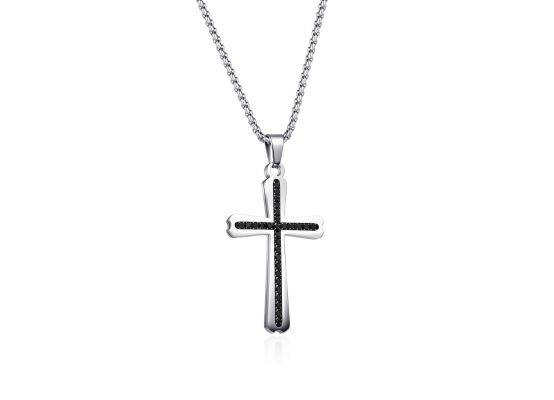 DIVERSE náhrdelník z oceli KŘÍŽEK