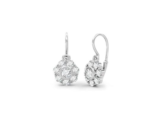 MOISS dětské náušnice z bílého zlata KVĚTINA