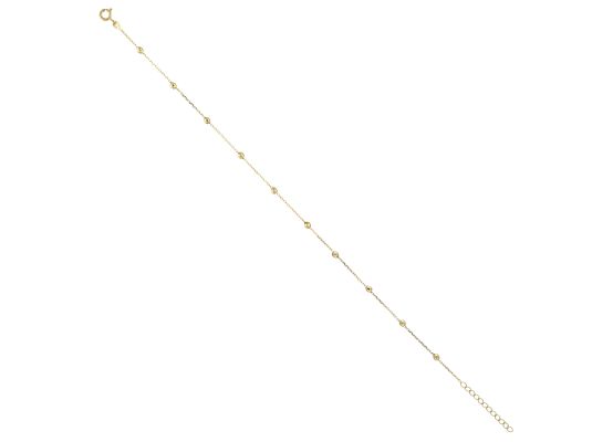 MOISS náramek na nohu ze žlutého zlata KULIČKY