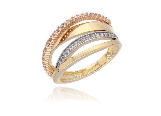 MOISS prsten ze žlutého zlata TRICOLOR