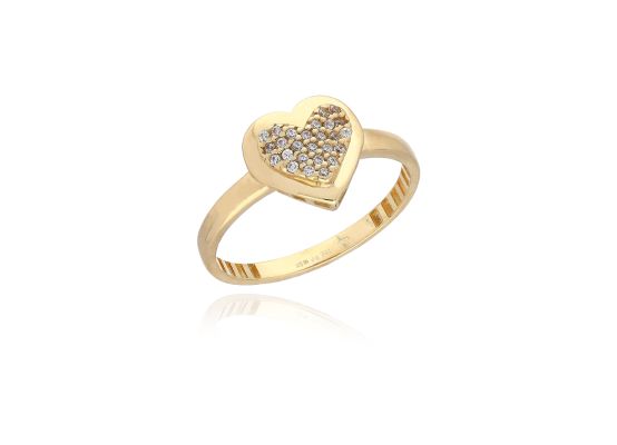 MOISS prsten ze žlutého zlata SRDCE