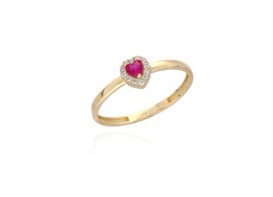 MOISS prsten ze žlutého zlata SRDCE