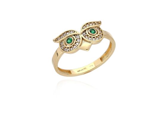 MOISS prsten ze žlutého zlata SOVA