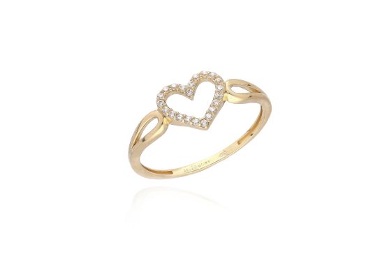 MOISS prsten ze žlutého zlata SRDCE