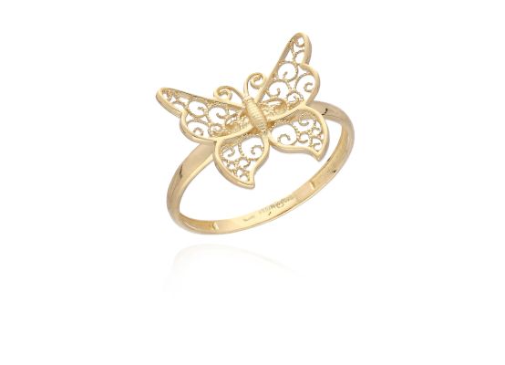 MOISS prsten ze žlutého zlata MOTÝL
