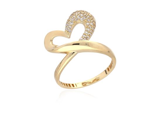 MOISS prsten ze žlutého zlata SRDCE