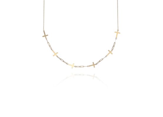 MOISS náhrdelník ze žlutého zlata KŘÍŽEK