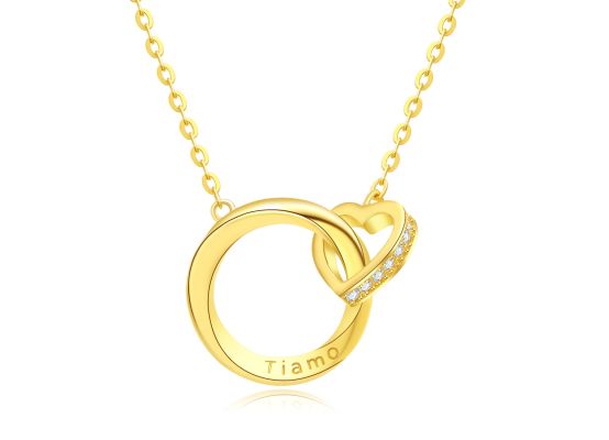 MOISS stříbrný náhrdelník SRDCE GOLD