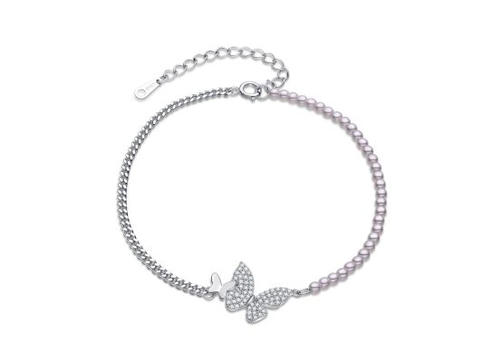 MOISS stříbrný náramek MOTÝL