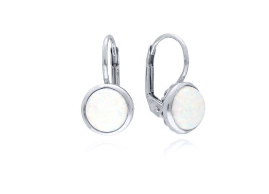 MOISS náušnice z bílého zlata OPÁL
