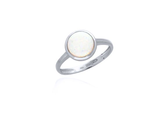 MOISS prsten z bílého zlata OPÁL