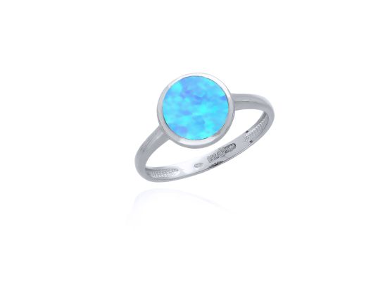 MOISS prsten z bílého zlata OPÁL