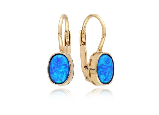 MOISS náušnice ze žlutého zlata OPÁL