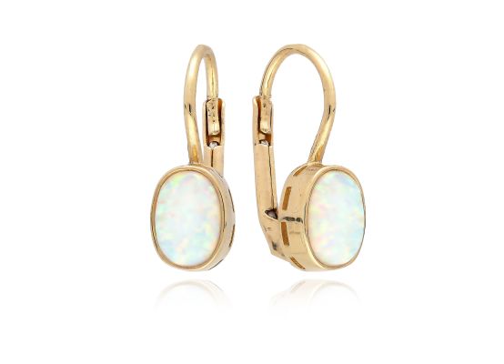 MOISS náušnice ze žlutého zlata OPÁL